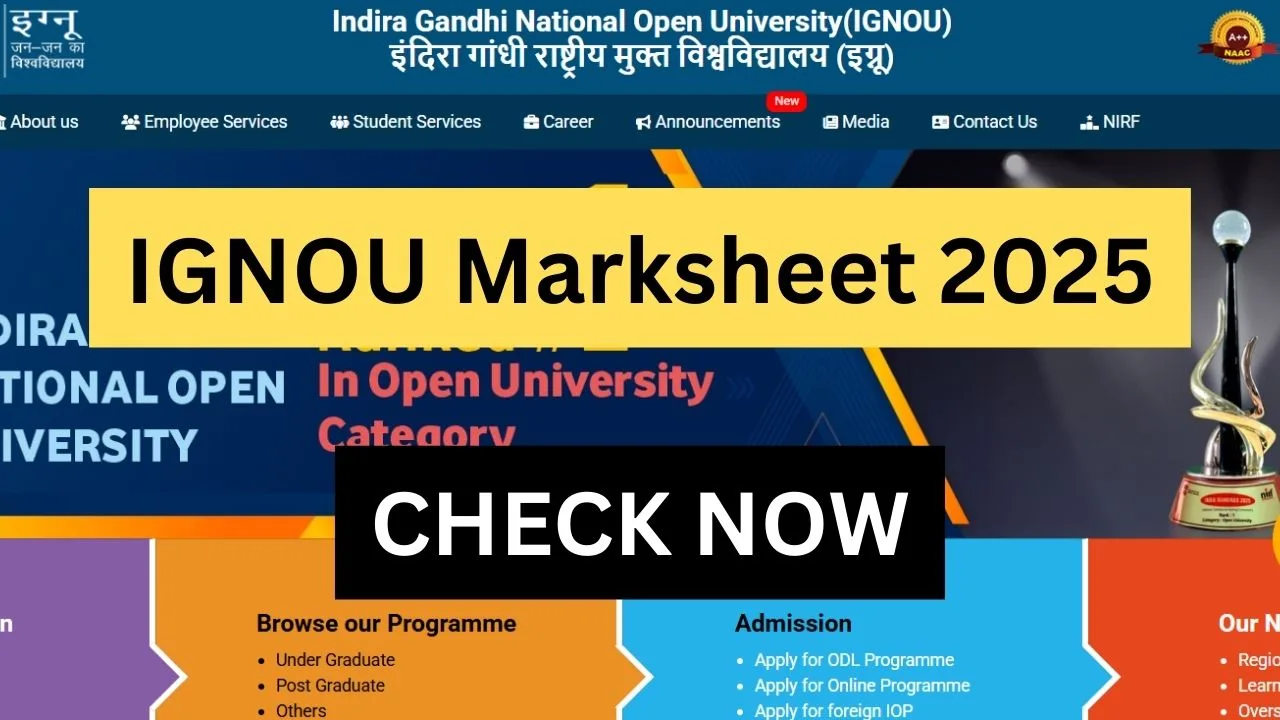 IGNOU Marksheet 2025
