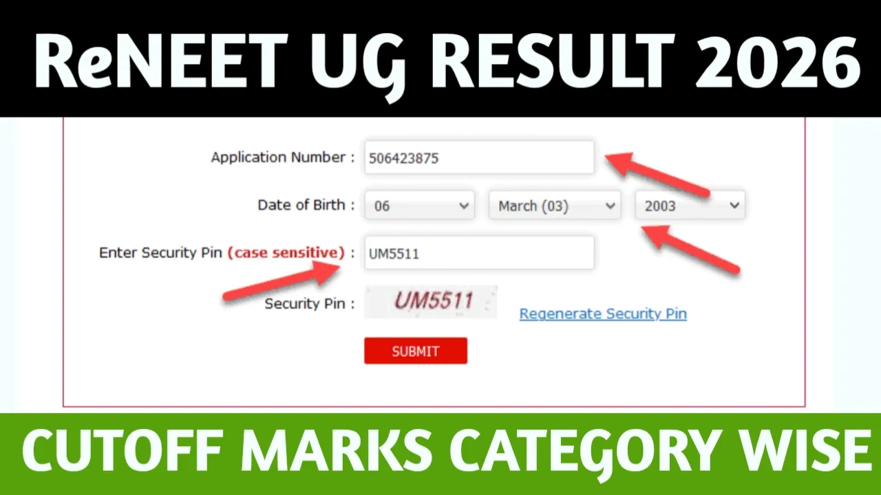 ReNEET Cutoff Marks Category-Wise