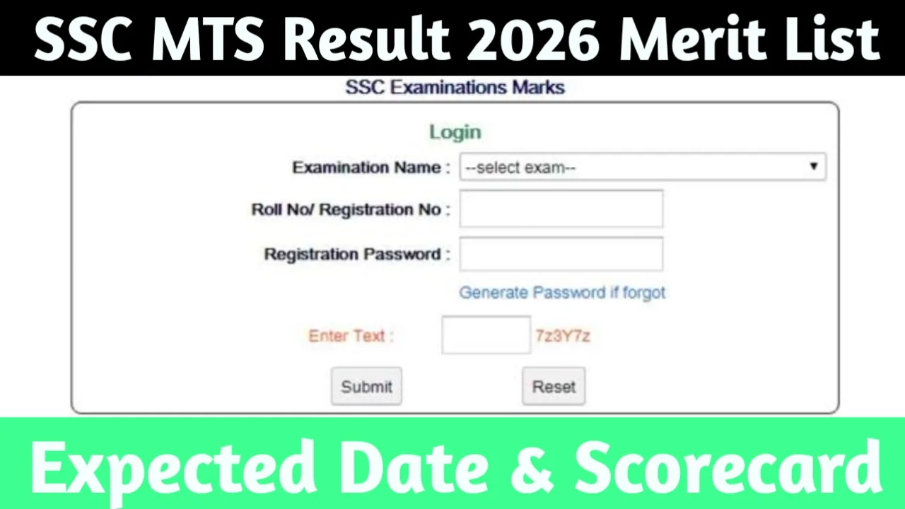 SSC MTS Result 2026 Merit List PDF